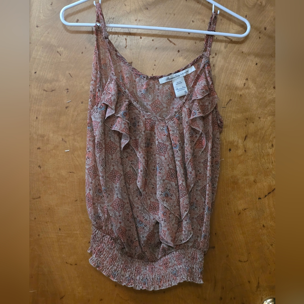 Floral Ruffle Sleeveless Top - Pink